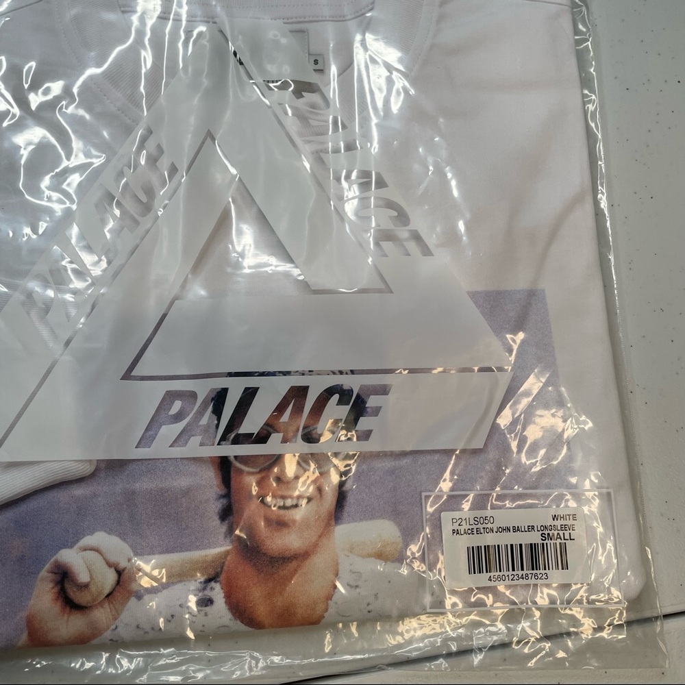 Palace Skateboards Elton John LA Dodgers Long Sleeve White Tee Shirt Mens Small - Picture 4 of 9